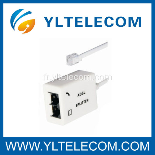 Séparateur de téléphone de diviseur d'ADSL / VDSL de double port avec le câble de réseau